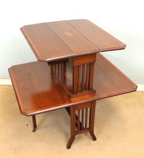 fig 1. Antique Edwardian Double Inlaid Mahogany Sutherland Table