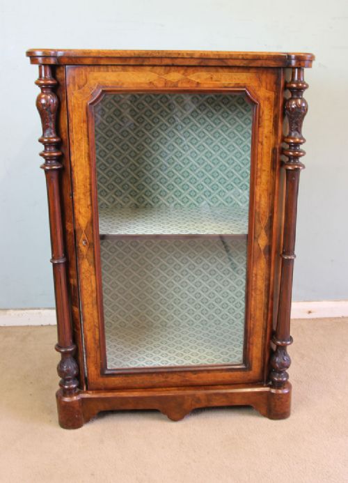 Antique Victorian Burr Walnut Display Cabinet