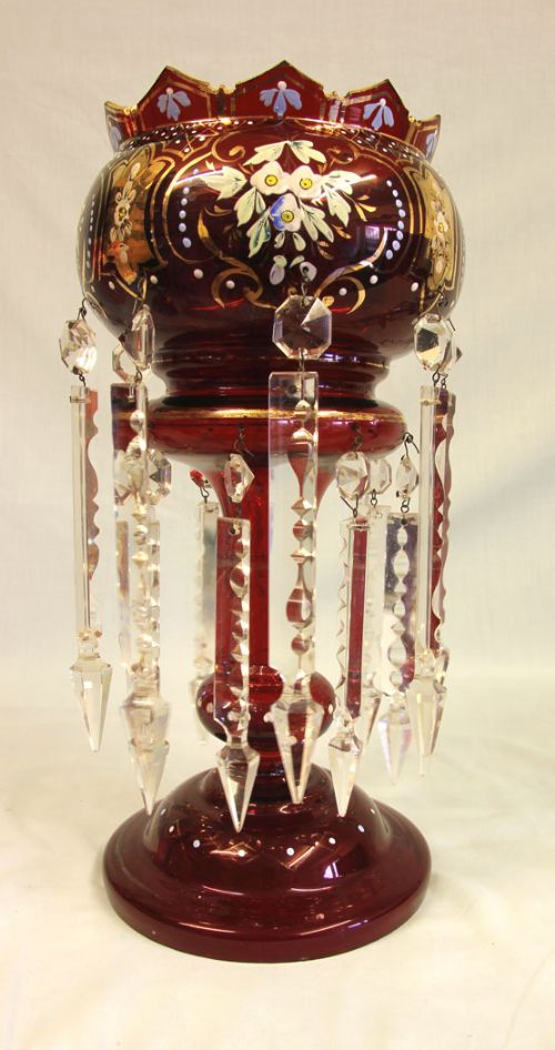 Antique Victorian Ruby Mantle Lustre