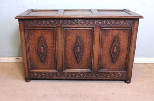 Antique Oak Blanket Chest Coffer