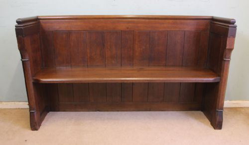 Antique Oak Hall Chair Settle Monks Bench Pew