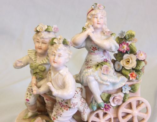 ANTIQUE PAIR PORCELAIN FIGURINES - ADDITIONAL PHOTO 11