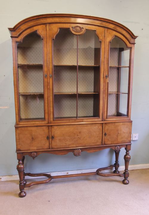 Quality Antique Walnut Display Cabinet