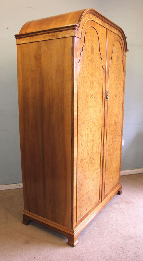 fig 1. Antique Quality Burr Walnut Double Wardrobe