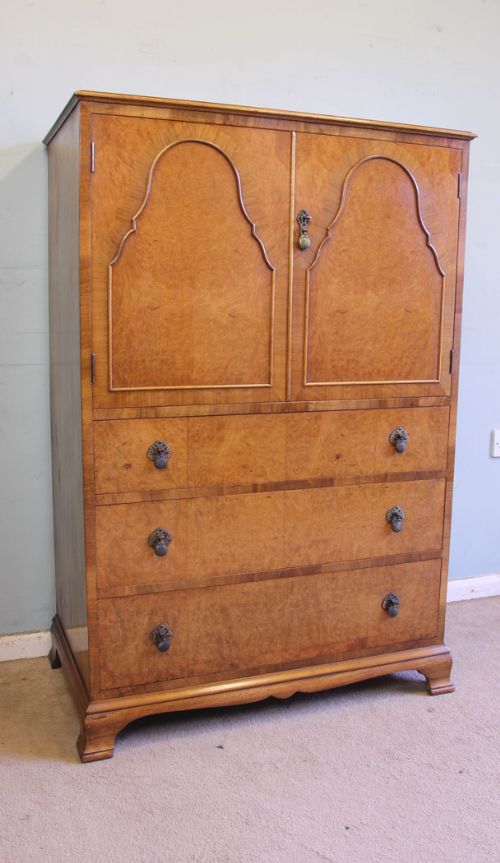 Antique Quality Burr Walnut Tallboy Chest of Drawers