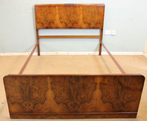 Antique Burr Walnut Double Bed