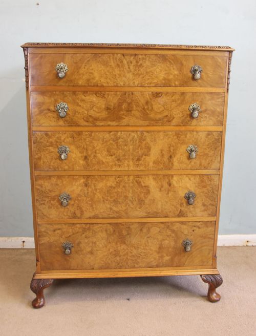 Antique Burr Walnut Chest of Drawers