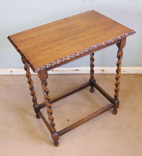 Antique Oak Barley Twist Occasional Table