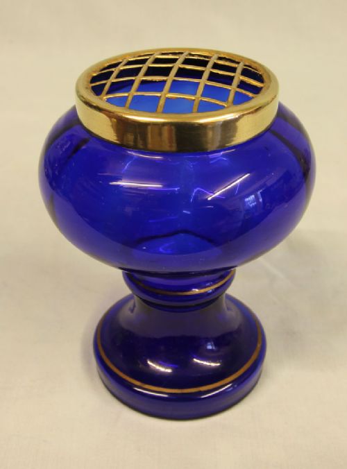 Antique 20th Century Bristol Blue Glass Posey Vase