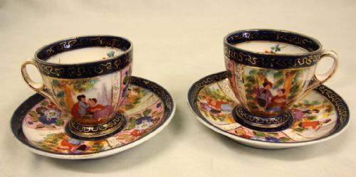 fig 1. Pair of Pretty Small Cups & Saucers