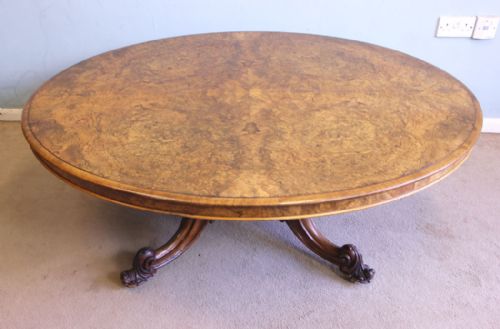 Antique Victorian Burr Walnut Coffee Table