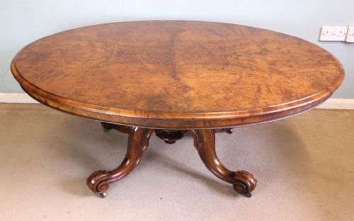 Antique Burr Walnut Victorian Coffee Table