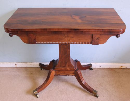 Antique Regency Rosewood Card Games Table