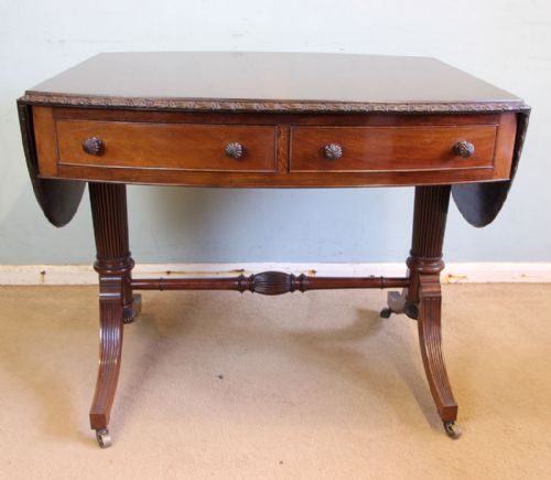 ANTIQUE MAHOGANY SOFA SIDE TABLE - ADDITIONAL PHOTO 4