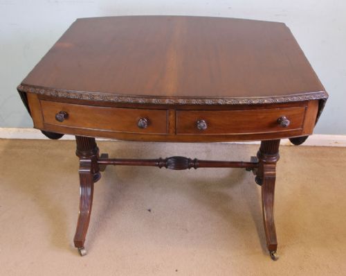 ANTIQUE MAHOGANY SOFA SIDE TABLE - ADDITIONAL PHOTO 12