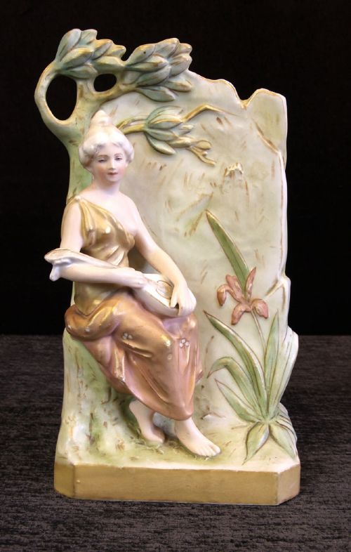 Antique Royal Dux Figural Spill Vase