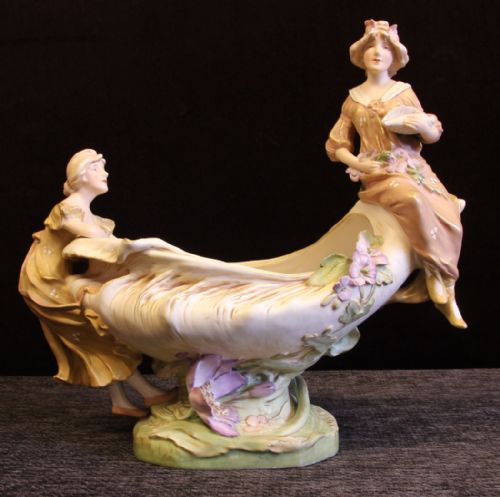 ANTIQUE LARGE ROYAL DUX CENTRE PIECE - ADDITIONAL PHOTO 1