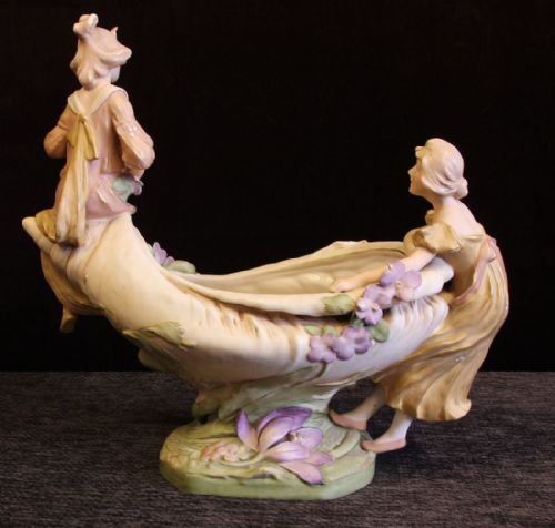 ANTIQUE LARGE ROYAL DUX CENTRE PIECE - ADDITIONAL PHOTO 4
