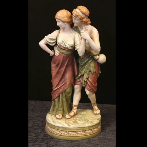 Antique Large Royal Dux Centre Piece Figure Group