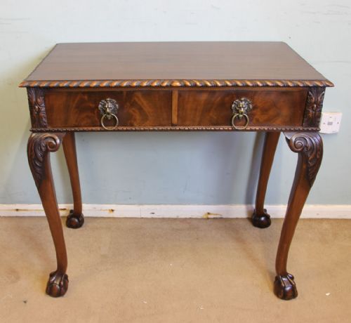 Antique Quality Mahogany Side Table/lamp / Hall Writing Table