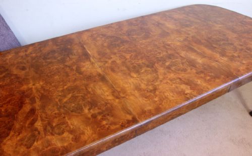fig 1. Quality Antique Burr Walnut Extending Dining Table