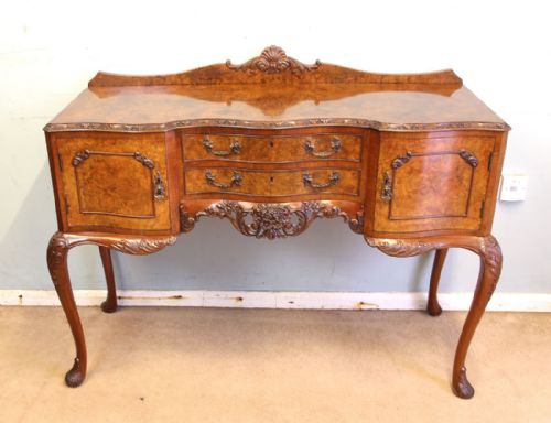 Antique Quality Burr Walnut Side Table Small Sideboard