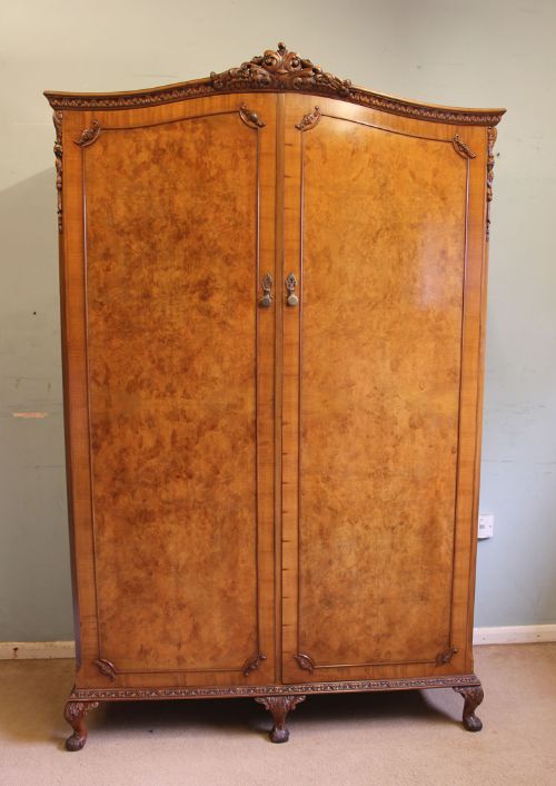Antique Burr Walnut Double Wardrobe