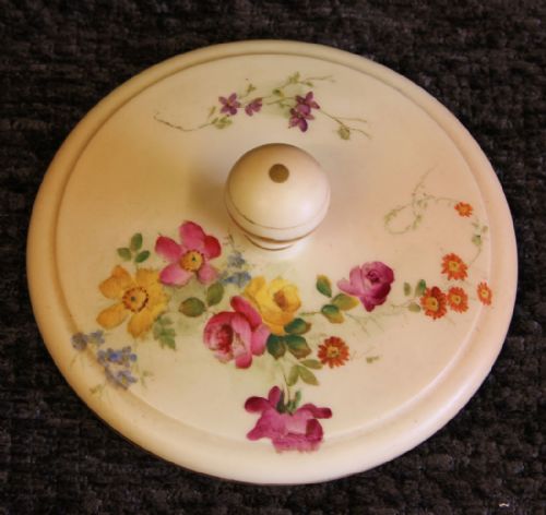 ANTIQUE ROYAL WORCESTER BLUSH IVORY LIDDED JAR - ADDITIONAL PHOTO 3