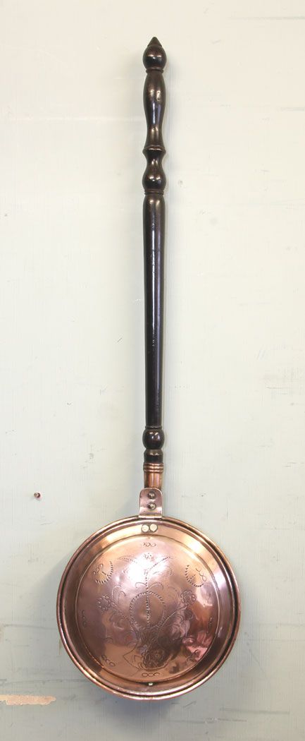 Antique Victorian Copper Bed Warming Pan.