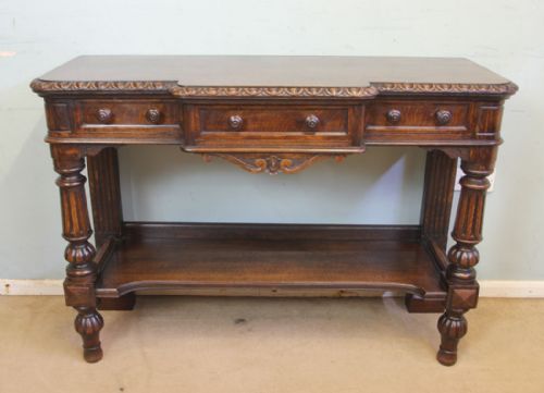Antique Oak Victorian Shaped Sideboard Server