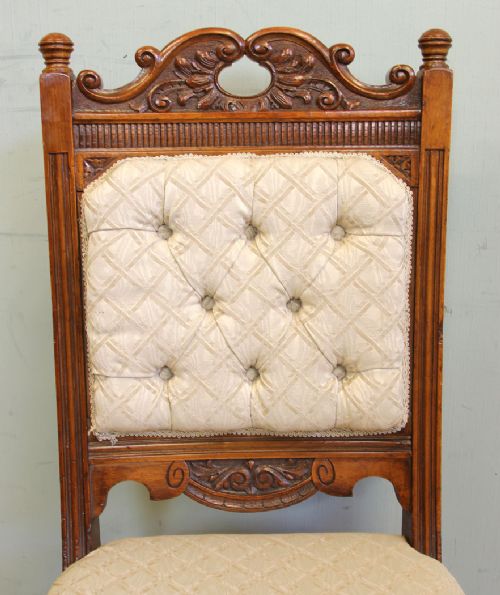 fig 2. Antique Victorian Set Eight Oak Dining Chairs