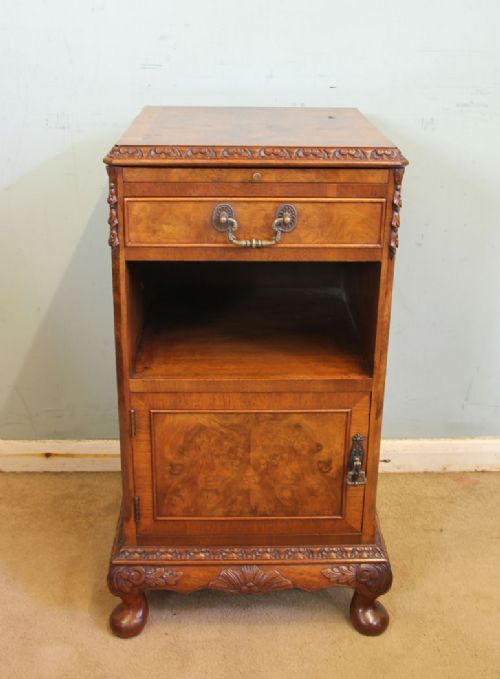 Burr Walnut Bedside Cabinet