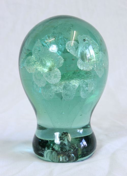 Antique Green Glass Dump Paperweight