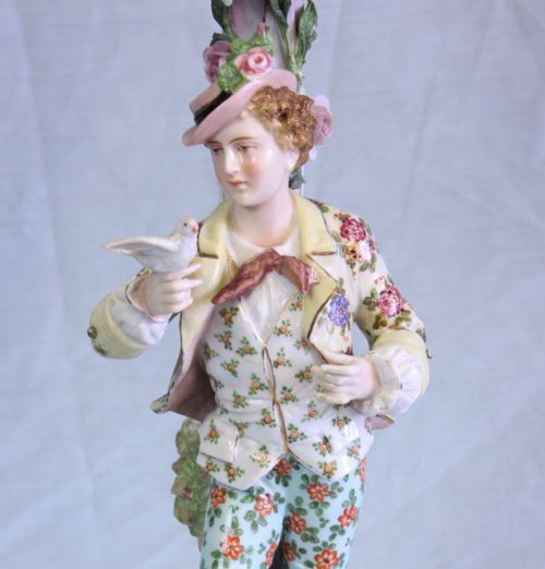 ANTIQUE GERMAN PORCELAIN CANDELABRA - ADDITIONAL PHOTO 13