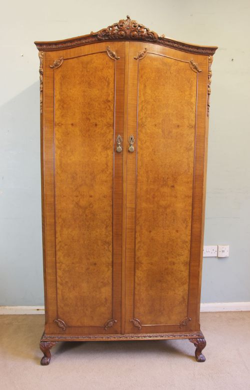 Burr Walnut Combination Gentleman Wardrobe