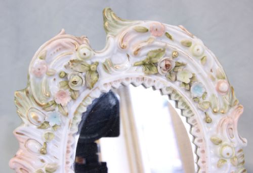 ANTIQUE SITZENDORF PORCELAIN MIRROR - ADDITIONAL PHOTO 1