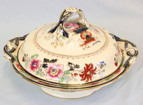 Antique Masons 19th Century Tureen & Cover.