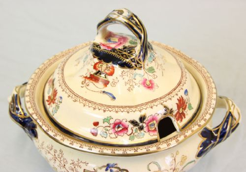 ANTIQUE MASONS 19TH CENTURY SAUCE TUREEN - ADDITIONAL PHOTO 3