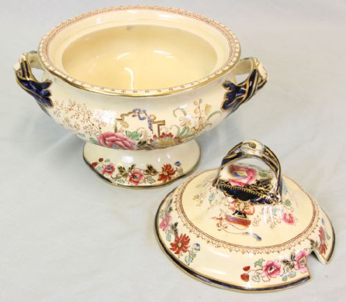 ANTIQUE MASONS 19TH CENTURY SAUCE TUREEN - ADDITIONAL PHOTO 7