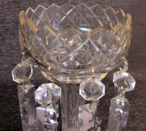ANTIQUE VICTORIAN CUT GLASS LUSTRE - ADDITIONAL PHOTO 1