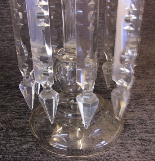 ANTIQUE VICTORIAN CUT GLASS LUSTRE - ADDITIONAL PHOTO 3