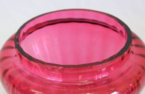 ANTIQUE CRANBERRY GLASS LIDDED BISCUIT JAR - ADDITIONAL PHOTO 4