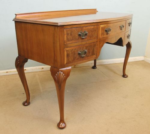 BURR WALNUT BOW FRONT WRITING SIDE TABLE - ADDITIONAL PHOTO 1