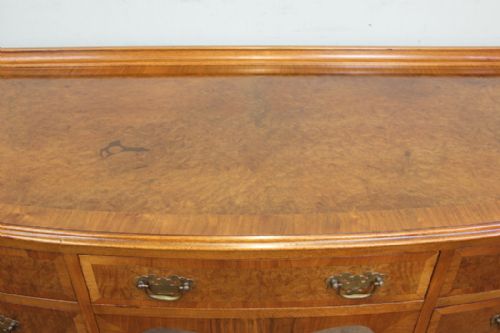 BURR WALNUT BOW FRONT WRITING SIDE TABLE - ADDITIONAL PHOTO 3