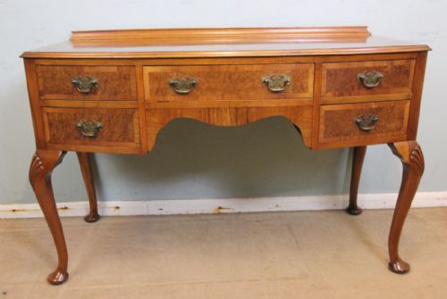 BURR WALNUT BOW FRONT WRITING SIDE TABLE - ADDITIONAL PHOTO 6