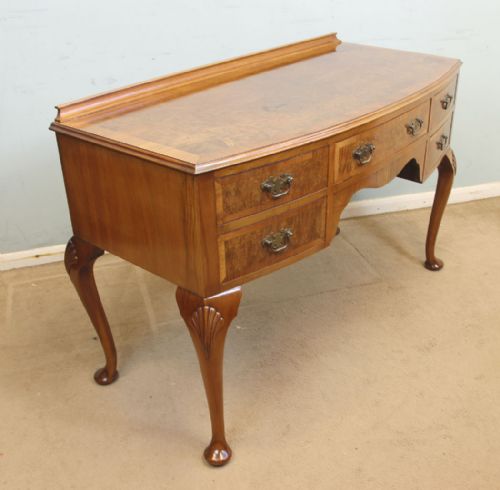 BURR WALNUT BOW FRONT WRITING SIDE TABLE - ADDITIONAL PHOTO 7