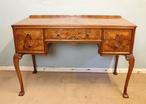 Quality Burr Walnut Writing Table