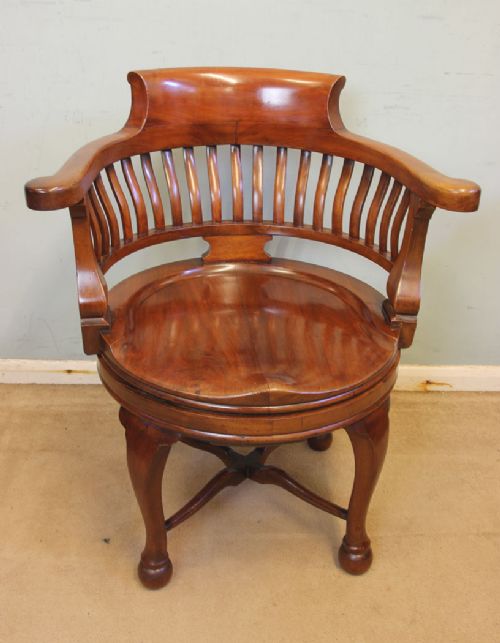 Antique Quality Mahogany Revolving Desk Chair