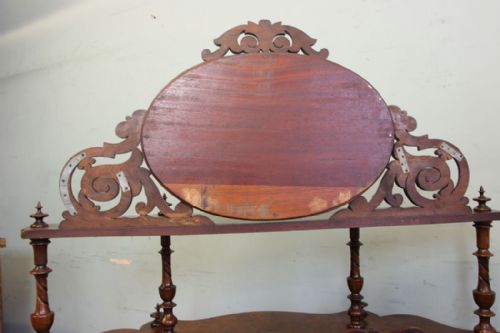 ANTIQUE VICTORIAN BURR WALNUT DISPLAY CHIFFONIER SIDEBOARD WHATNOT SIDE CABINET - ADDITIONAL PHOTO 11