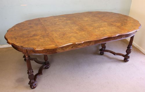 Antique Burr Walnut Extending Dining Table